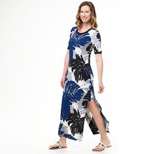 G.I.L.I. Petite Short-Sleeve Side Slit Maxi NWOT